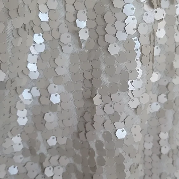 VINTAGE Nick Verreos Sequined Ivory Dress PRICE FIRM - Picture 9 of 12